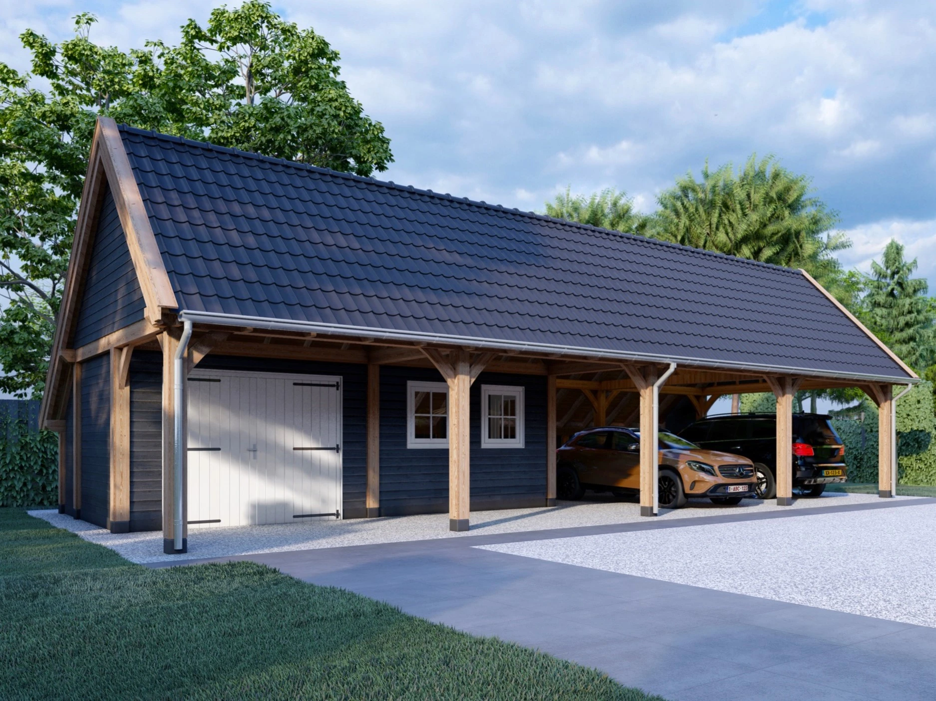 Trendhout Dakgoot PVC Eenzijdig Rechts - Lengte tot 400 cm - Afbeelding 2